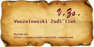Veszelovszki Zsüliet névjegykártya